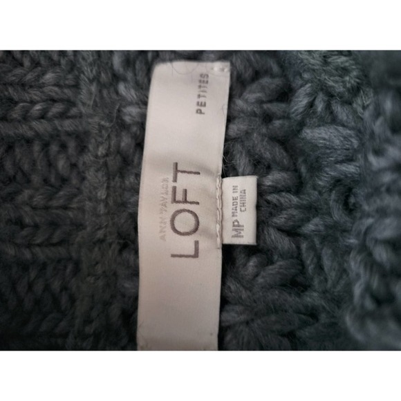 Ann Taylor Loft gray knit turtleneck sweater Wool & Alpaca Blend Medium Petite - Picture 4 of 5
